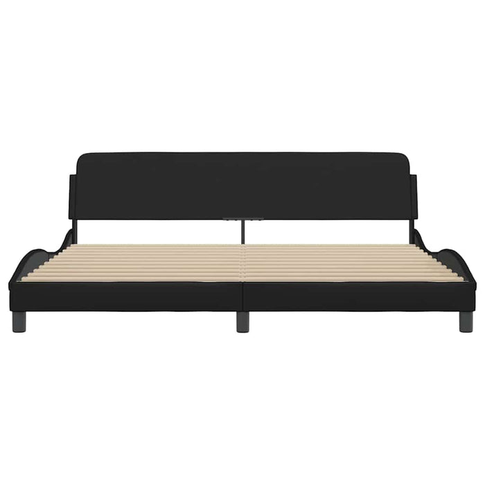 Cadru de pat, Dover, negru, 193x203 cm, piele eco - WALTI WALTI