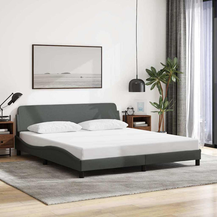 Cadru de pat, Dover, gri închis, 183x213 cm, textil WALTI