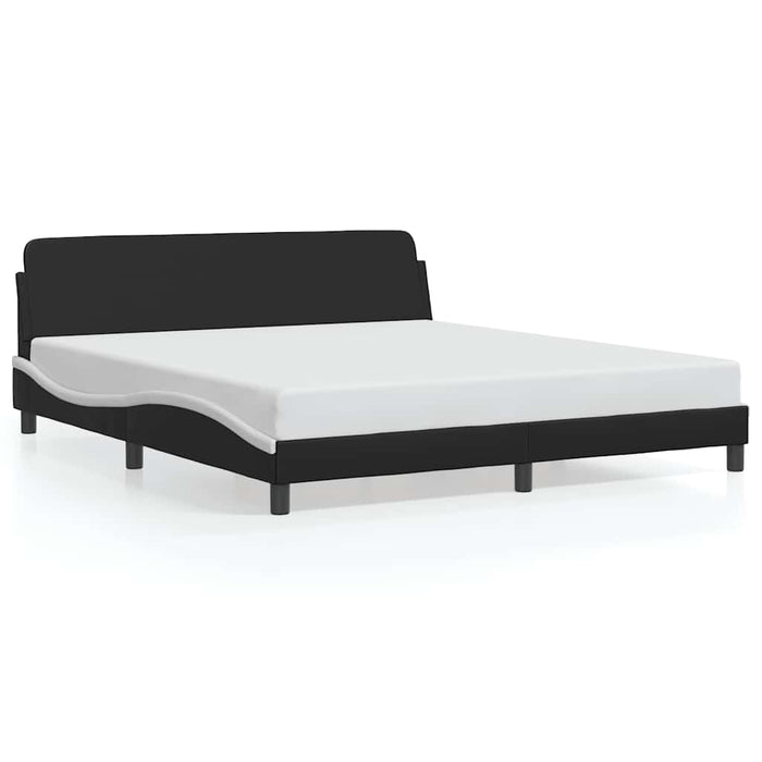 Cadru de pat Dover negru și alb 183x213cm piele artificială - WALTI WALTI