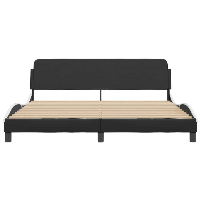 Cadru de pat Dover negru și alb 183x213cm piele artificială - WALTI WALTI