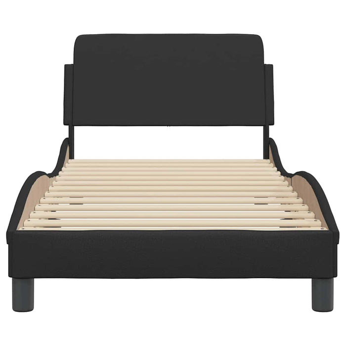 Cadru de pat Dover negru 90x190 cm piele ecologică WALTI