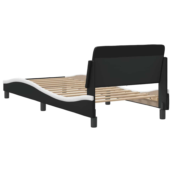 Cadru de pat Dover alb-negru 90x190 cm piele ecologică - WALTI WALTI