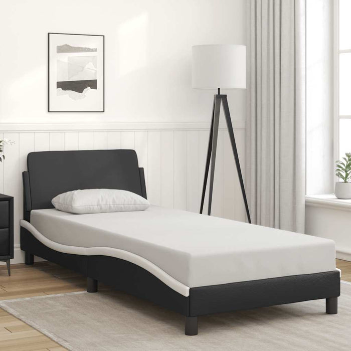 Cadru de pat Dover alb-negru 90x190 cm piele ecologică - WALTI WALTI