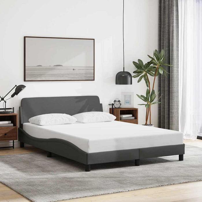 Cadru de pat Dover gri închis 135x190 cm, material textil - WALTI WALTI