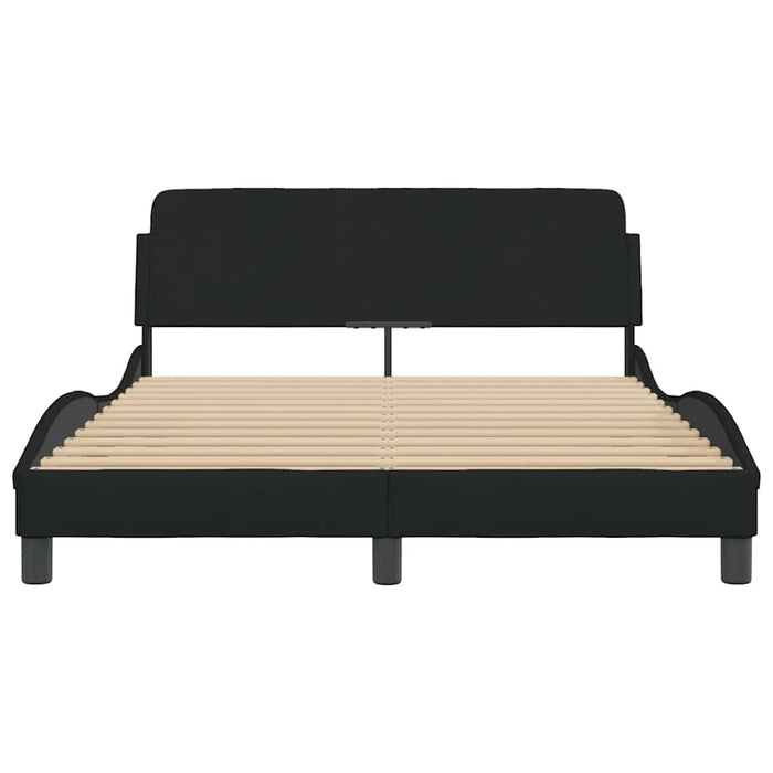 Cadru de pat Dover negru 135x190 cm, material textil WALTI