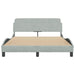 Cadru de pat Dover gri deschis 135x190 cm catifea - WALTI WALTI