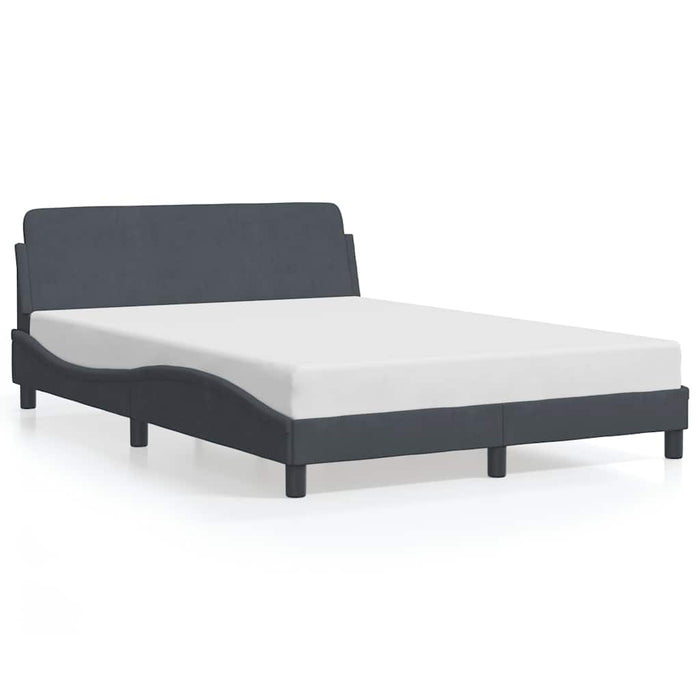 Cadru de pat Dover gri închis 135x190 cm catifea - WALTI WALTI