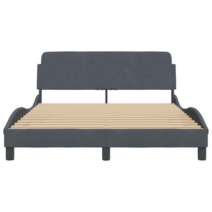 Cadru de pat Dover gri închis 135x190 cm catifea - WALTI WALTI