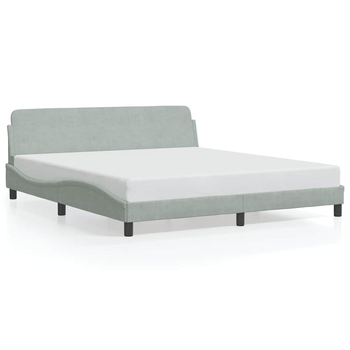 Cadru de pat Dover gri deschis 180x200 cm catifea - WALTI WALTI