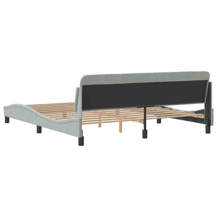 Cadru de pat Dover gri deschis 180x200 cm catifea - WALTI WALTI