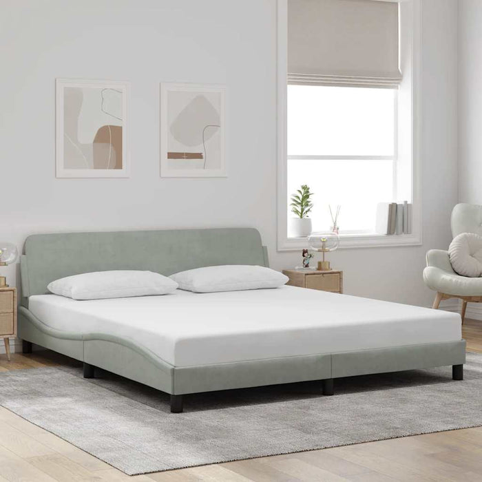 Cadru de pat Dover gri deschis 180x200 cm catifea - WALTI WALTI