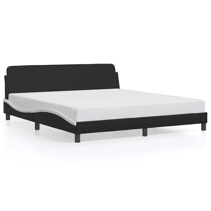 Cadru de pat Dover alb-negru 180x200 cm piele ecologică - WALTI WALTI