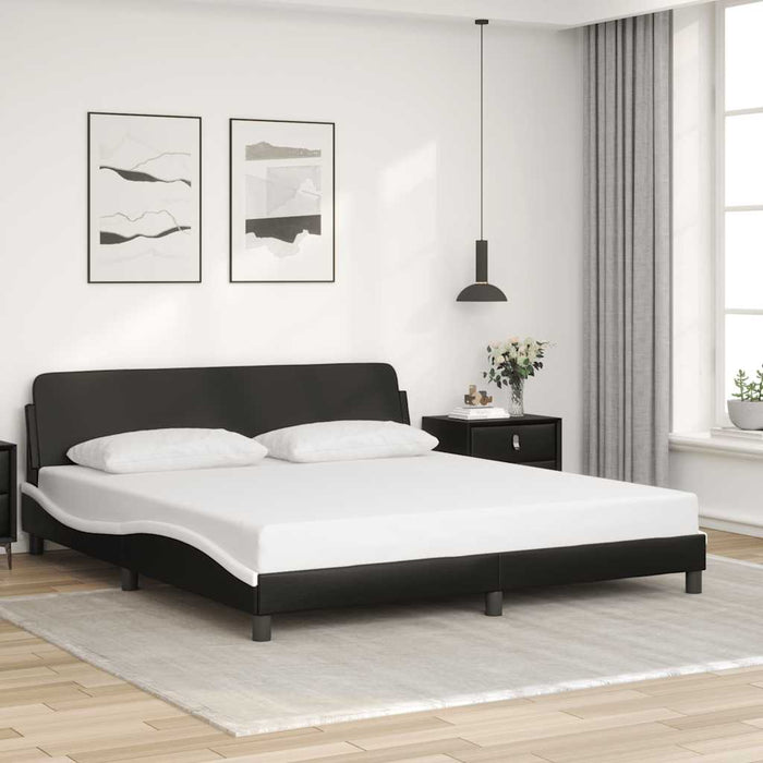 Cadru de pat Dover alb-negru 180x200 cm piele ecologică - WALTI WALTI