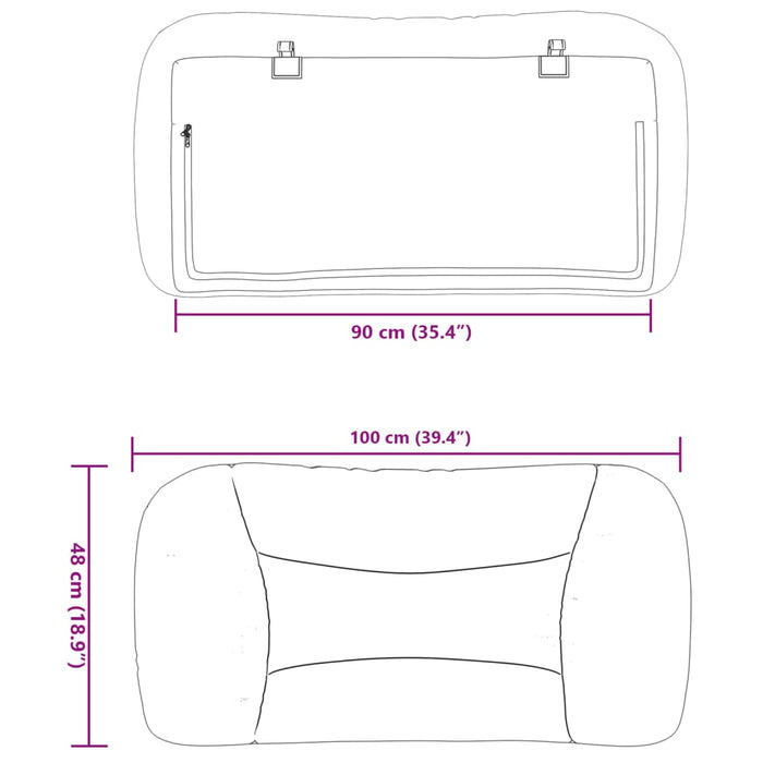 Pernă pentru tăblie de pat, Hvar, albastru, 90 cm, material textil WALTI