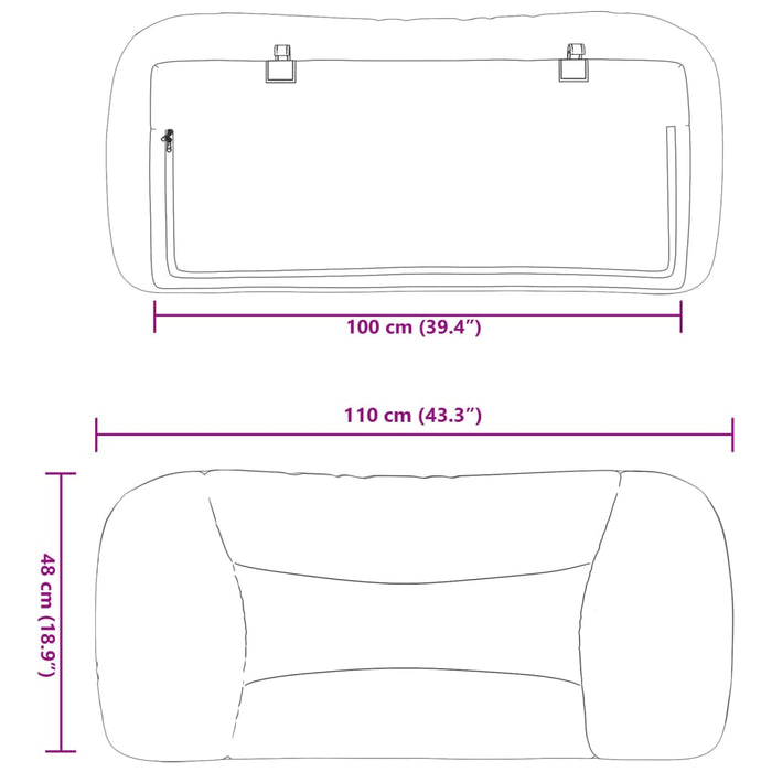 Pernă pentru tăblie de pat Hvar maro închis, 100 cm, material textil WALTI