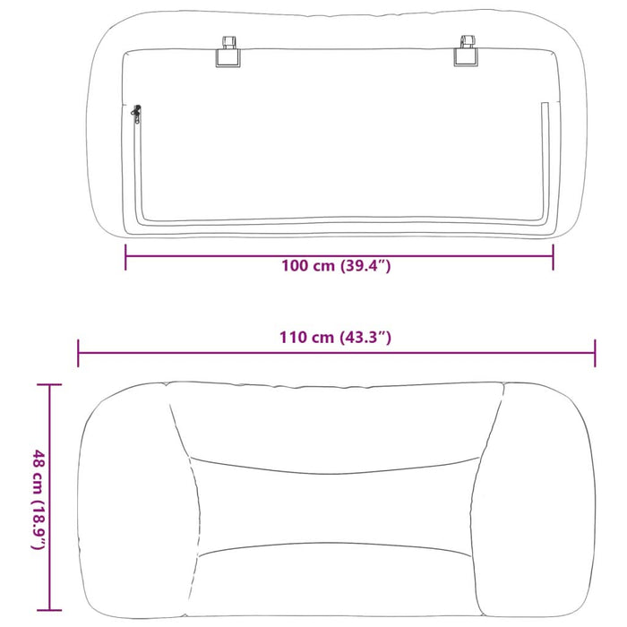 Pernă pentru tăblie, gri, 100 cm, piele artificială - WALTI WALTI