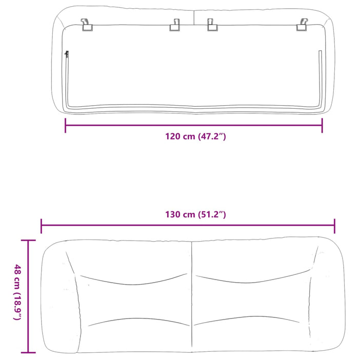 Pernă pentru tăblie de pat Hvar maro închis, 120 cm, material textil - WALTI WALTI