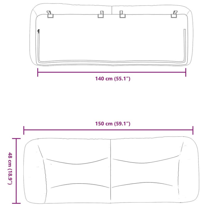 Pernă pentru tăblie de pat maro închis, 140 cm, material textil - WALTI WALTI