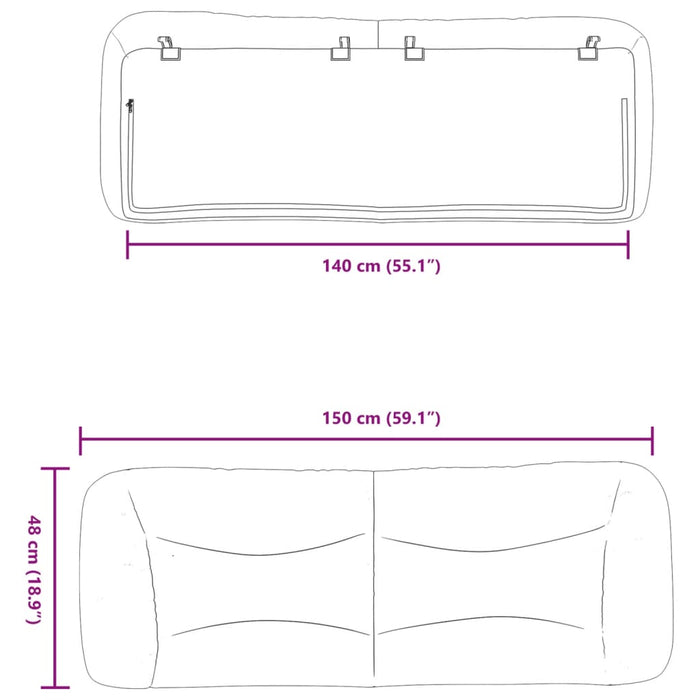 Pernă pentru tăblie pat, Hvar, gri, 140 cm, piele artificială WALTI