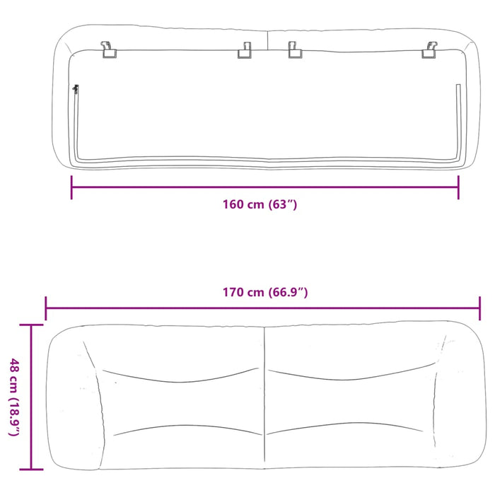 Pernă pentru tăblie de pat Hvar maro închis, 160 cm, material textil WALTI