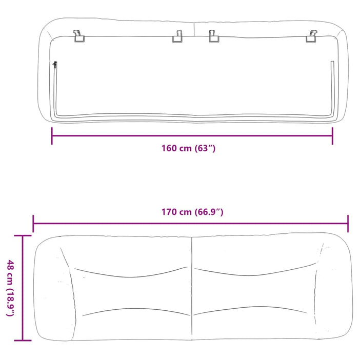Pernă pentru tăblie de pat, Hvar, gri taupe, 160 cm, material textil WALTI