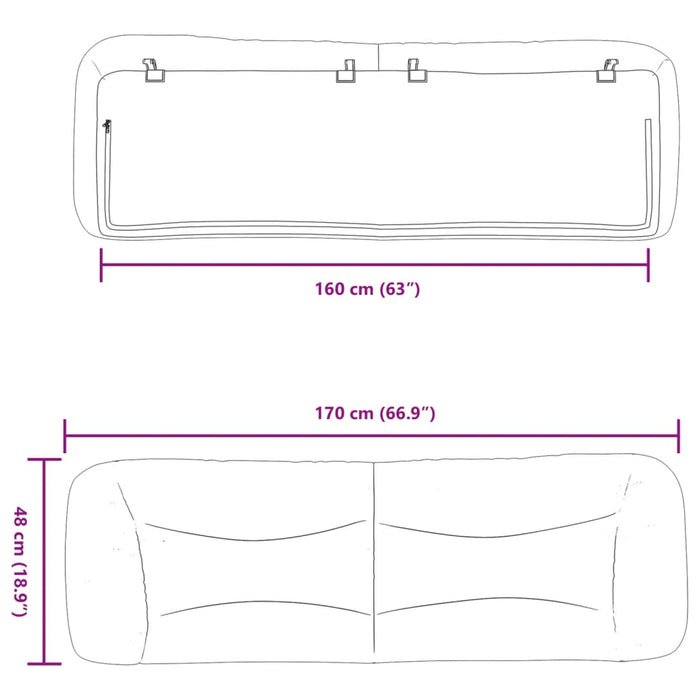 Pernă pentru tăblie pat, Hvar, cappuccino, 160 cm, piele artificială WALTI