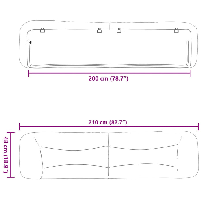 Pernă pentru tăblie de pat, Hvar, crem, 200 cm, material textil - WALTI WALTI