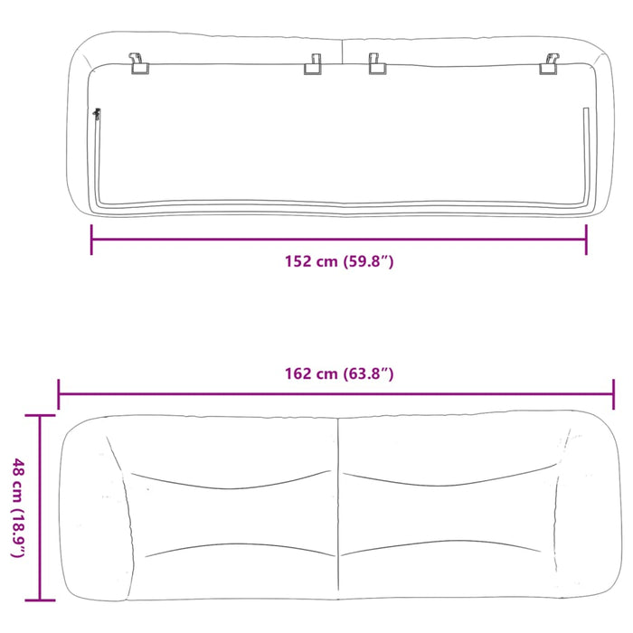 Pernă pentru tăblie de pat, negru, 152 cm, piele artificială - WALTI WALTI