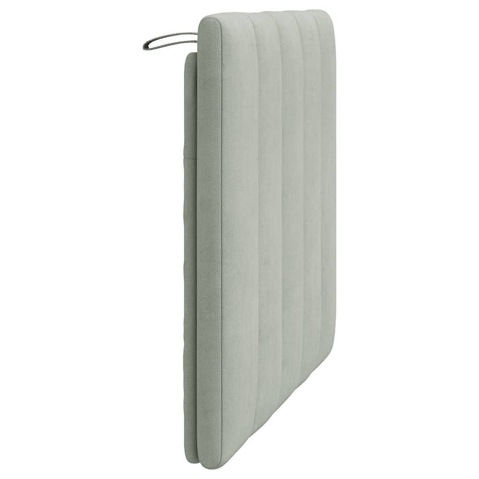 Pernă tăblie de pat, Hanko, gri deschis, 80 cm, catifea WALTI