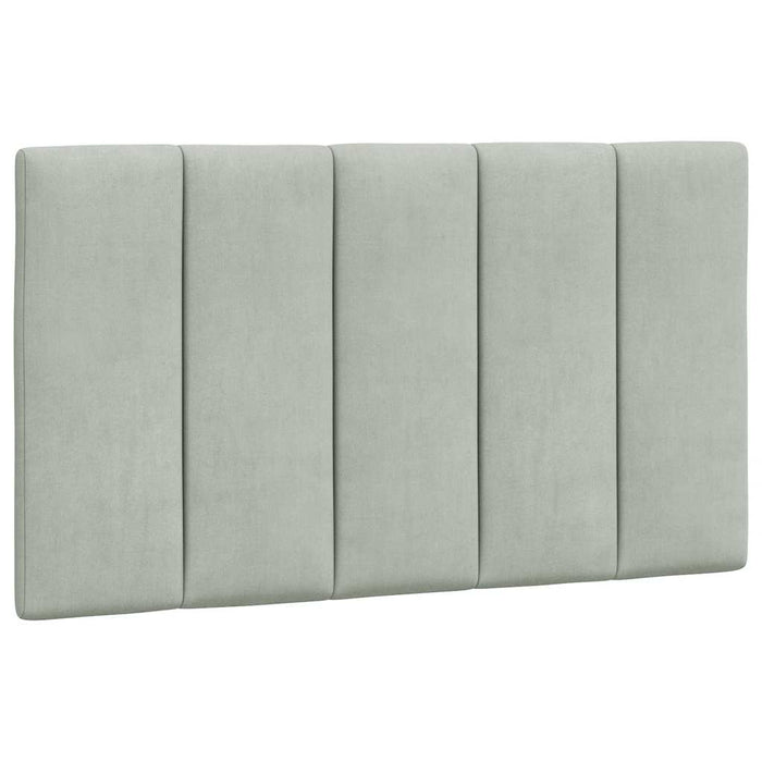 Pernă tăblie de pat, Hanko, gri deschis, 90 cm, catifea WALTI