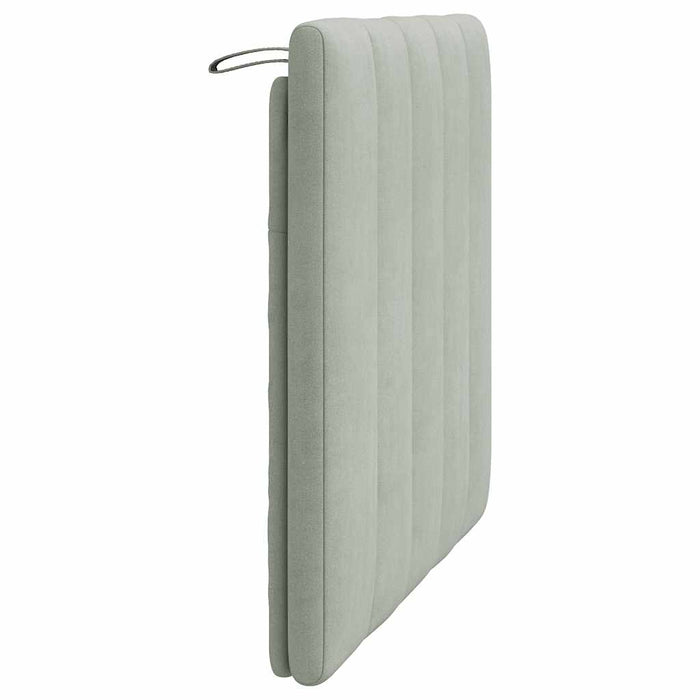 Pernă tăblie de pat, Hanko, gri deschis, 90 cm, catifea WALTI