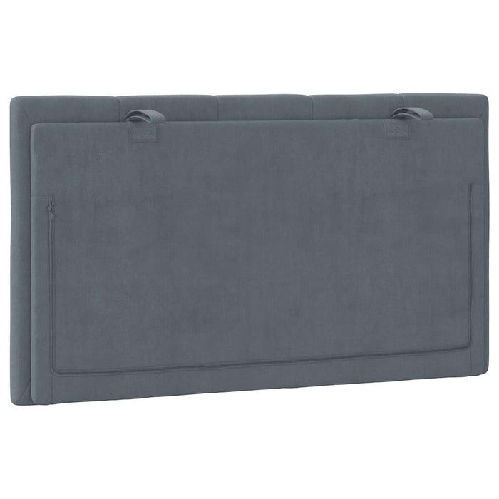 Pernă tăblie de pat, Hanko, gri închis, 90 cm, catifea WALTI