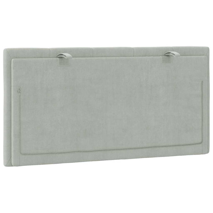 Pernă tăblie de pat, Hanko, gri deschis, 100 cm, catifea WALTI