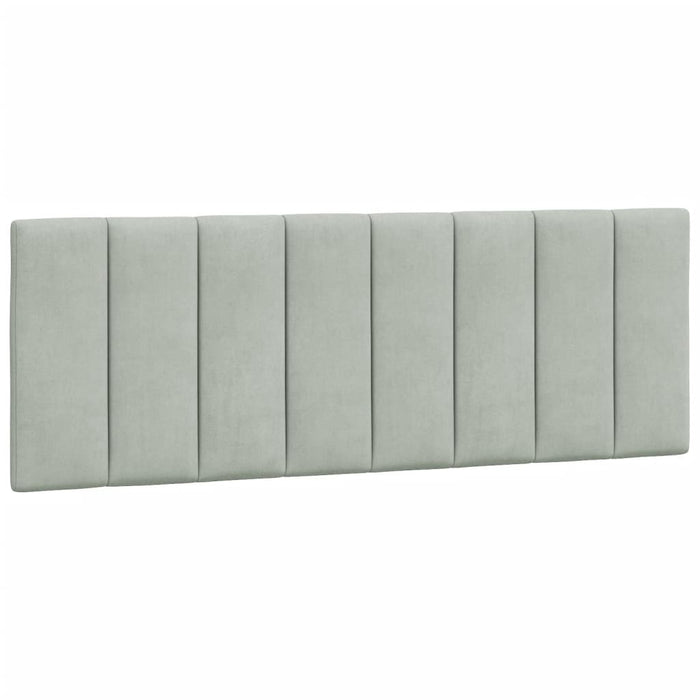 Pernă tăblie de pat, Hanko, gri deschis, 120 cm, catifea WALTI