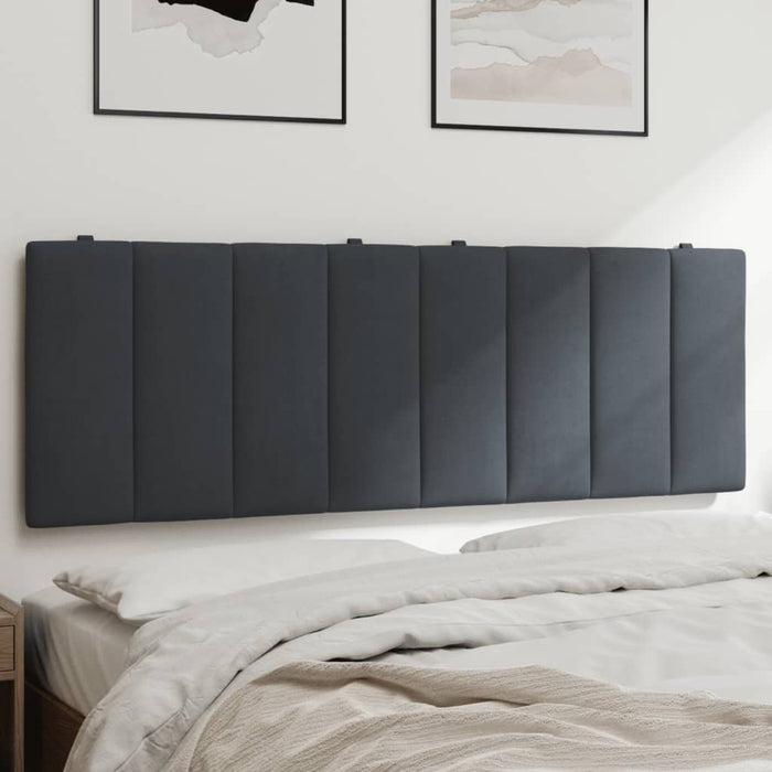 Pernă tăblie de pat, Hanko, gri închis, 137 cm, catifea WALTI