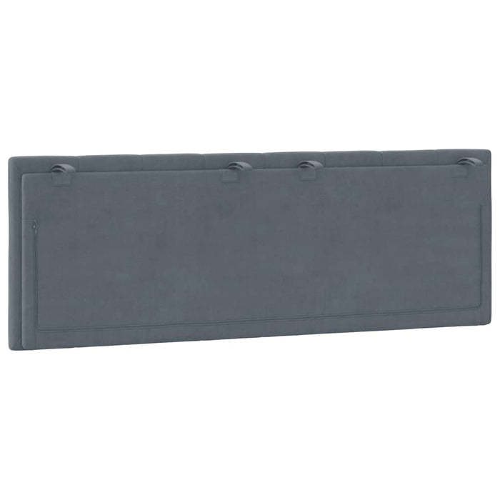 Pernă tăblie de pat, Hanko, gri închis, 137 cm, catifea WALTI