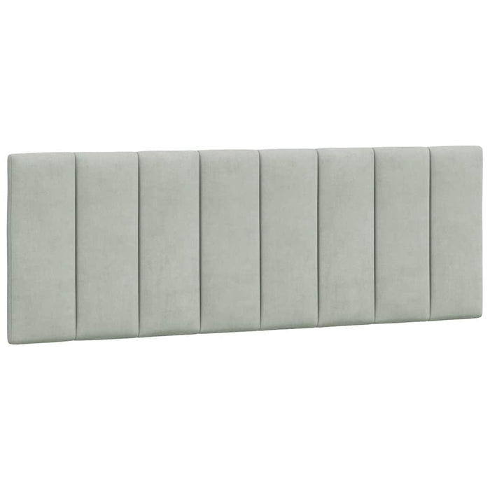 Pernă tăblie de pat, Hanko, gri deschis, 140 cm, catifea WALTI