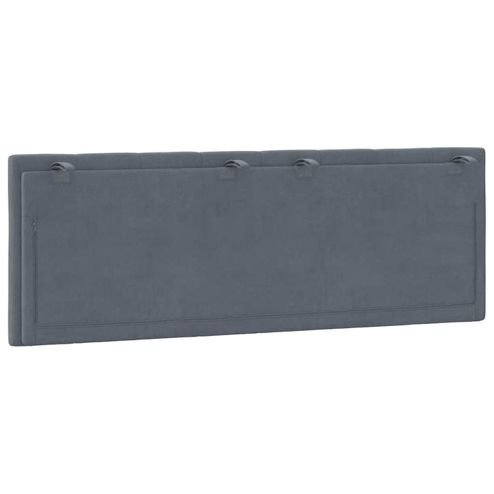 Pernă tăblie de pat, Hanko, gri închis, 140 cm, catifea WALTI