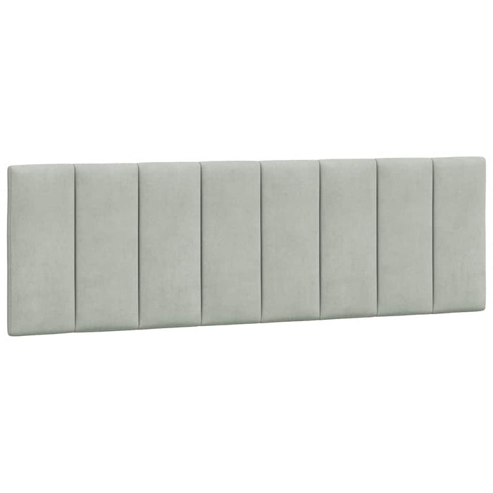Pernă tăblie de pat, Hanko, gri deschis, 160 cm, catifea WALTI