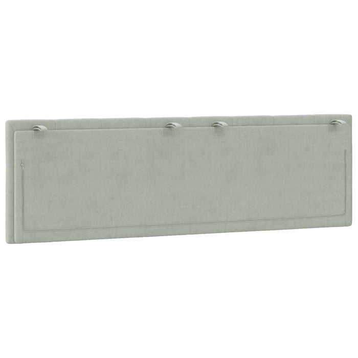 Pernă tăblie de pat, Hanko, gri deschis, 160 cm, catifea WALTI