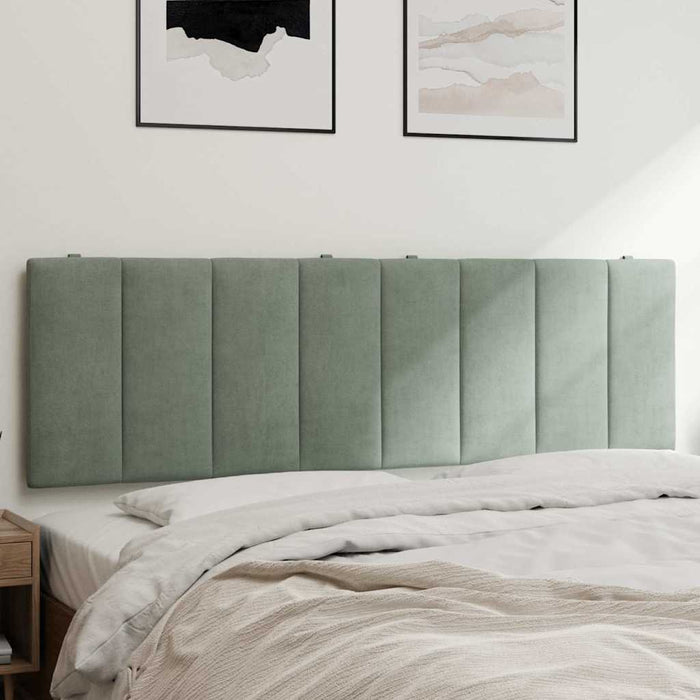 Pernă tăblie de pat, Hanko, gri deschis, 160 cm, catifea WALTI