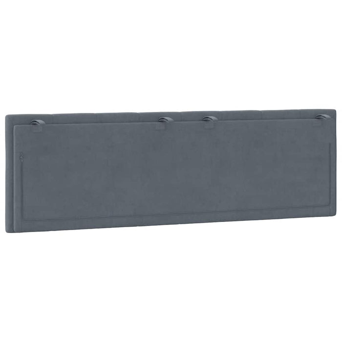 Pernă tăblie de pat, Hanko, gri închis, 160 cm, catifea WALTI