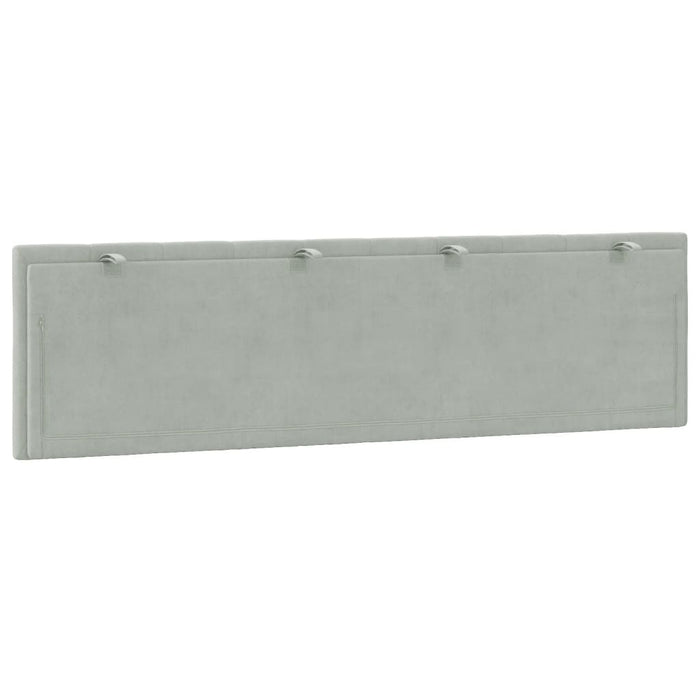 Pernă tăblie de pat, Hanko, gri deschis, 180 cm, catifea WALTI