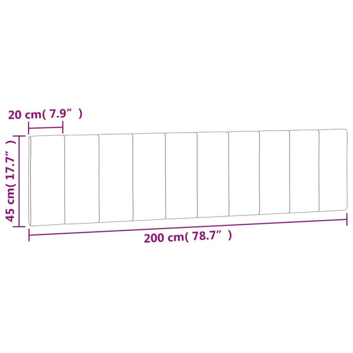 Pernă tăblie de pat, gri deschis, 200 cm, catifea - WALTI WALTI