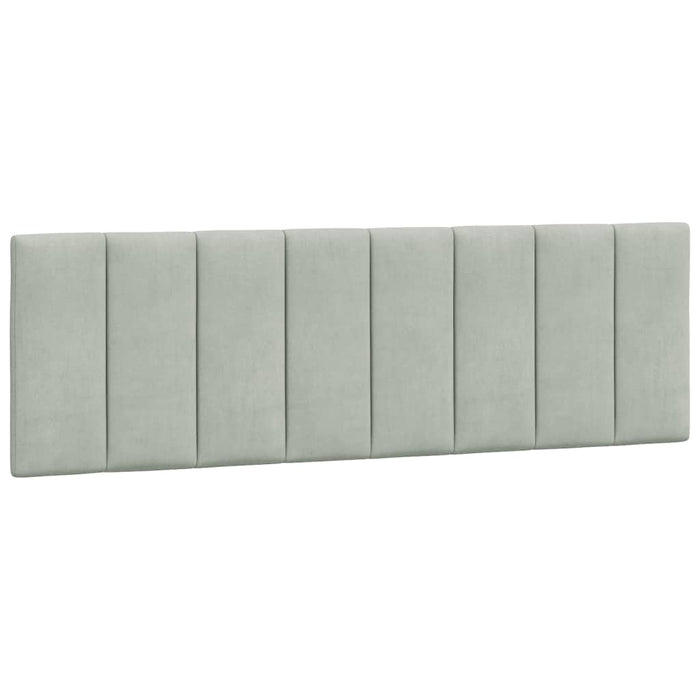 Pernă tăblie de pat, Hanko, gri deschis, 152 cm, catifea WALTI