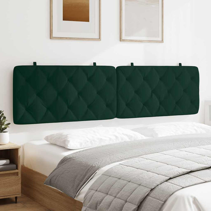 Pernă tăblie de pat, verde, 200 cm, catifea WALTI