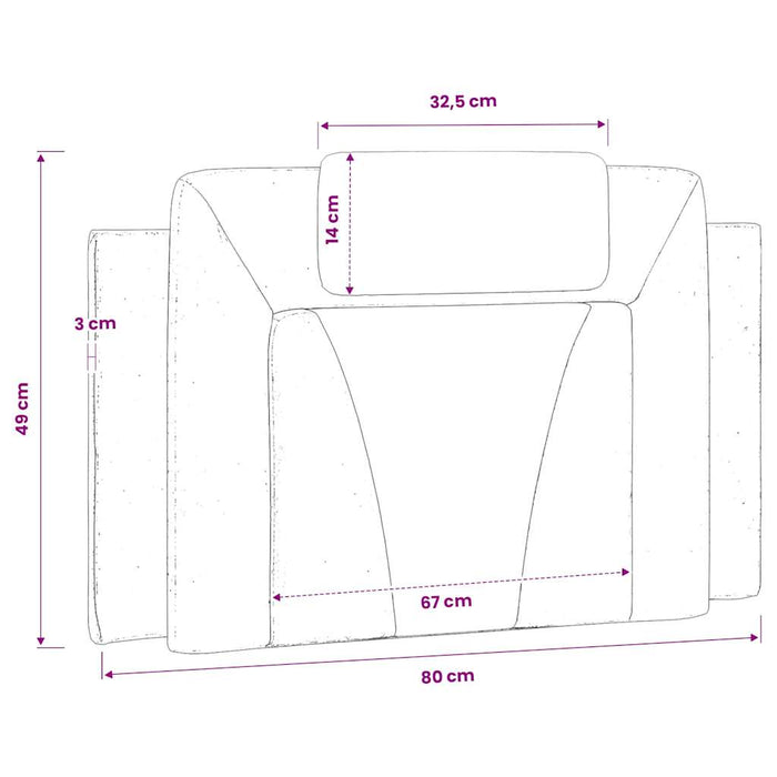 Pernă pentru tăblie pat, Viana, negru, 80 cm, piele artificială WALTI