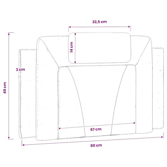 Pernă pentru tăblie pat, Viana, maro, 80 cm, piele artificială WALTI