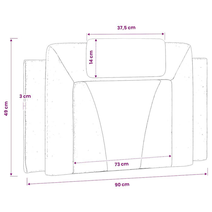 Pernă pentru tăblie pat, Viana, negru, 90 cm, piele artificială WALTI