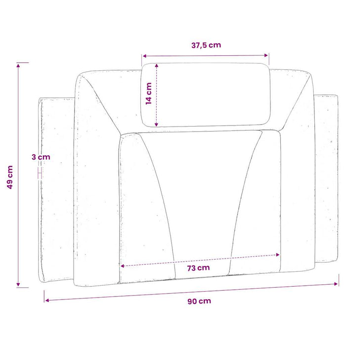 Pernă pentru tăblie pat, Viana, negru și alb, 90 cm, piele artificială WALTI